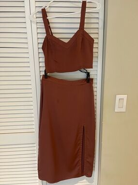 Abercrombie & Fitch Rust Crop Top and Skirt